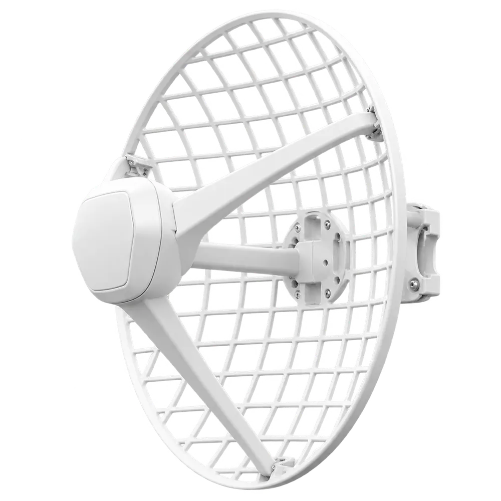 AI-illustrasjon av en hvit gitterantenne uten bakgrunn